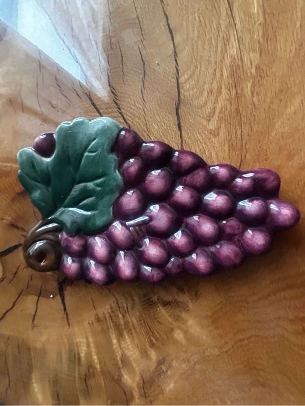🍷FREE GIFT🍷vintage  Grape textured decanter & dish spoon rest wine - Picture 3 of 14
